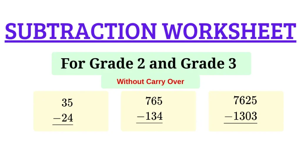 Subtraction Worksheets